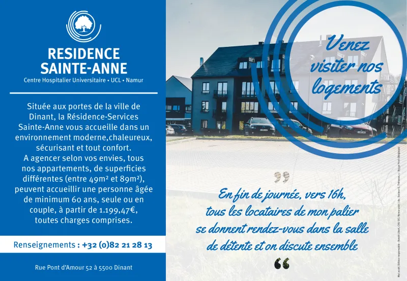 Des R&eacute;sidences Services disponibles &agrave; Dinant